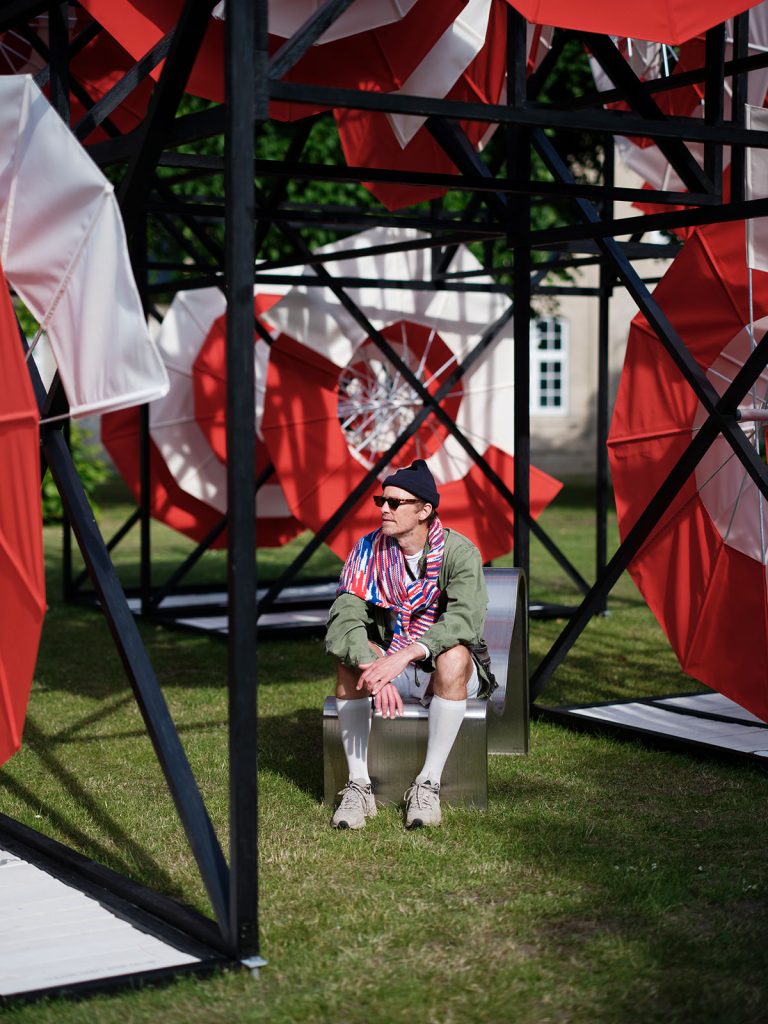 Henrik Vibskov in The Umbrico Spiral. Photo: Mads Christensen, Nordic Agency